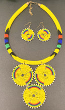 Load image into Gallery viewer, Maasai Sunrise Neckpiece with Earrings
