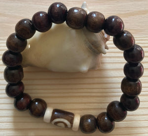 Dark Brown Bone & Wood Bracelet