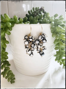 Black & White Agate Dangle Earrings