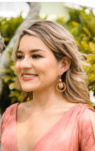 Load image into Gallery viewer, Cream Arlene Hoop Earrings
