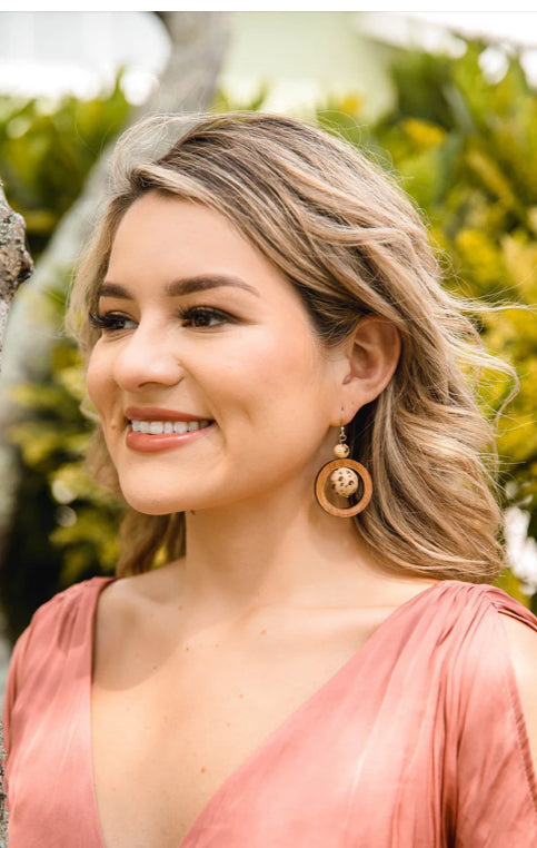 Cream Arlene Hoop Earrings