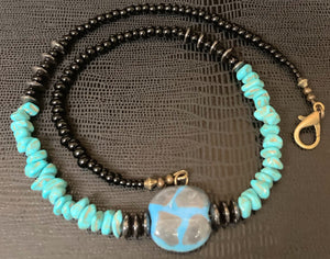 Blue Kazuri Necklace