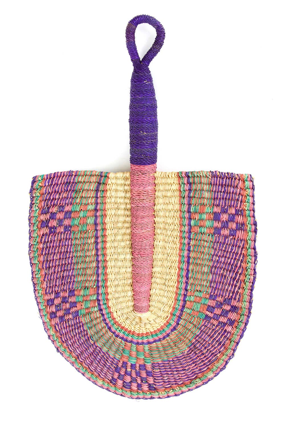 Lilac Berry Basket African Hand Fan