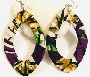 Purple and Yellow Ankara Earrings