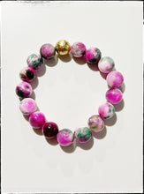 Load image into Gallery viewer, Watermelon Jade Beaded Stretch Bracelet: 7”
