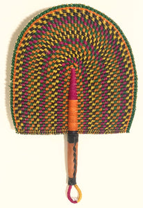 Multi-colored Woven Hand Fans (Summer Wild Berry)