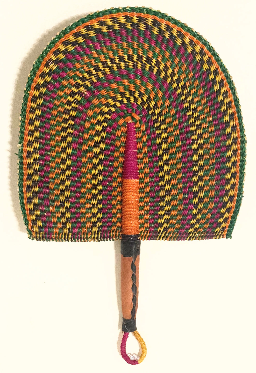 Multi-colored Woven Hand Fans (Summer Wild Berry)
