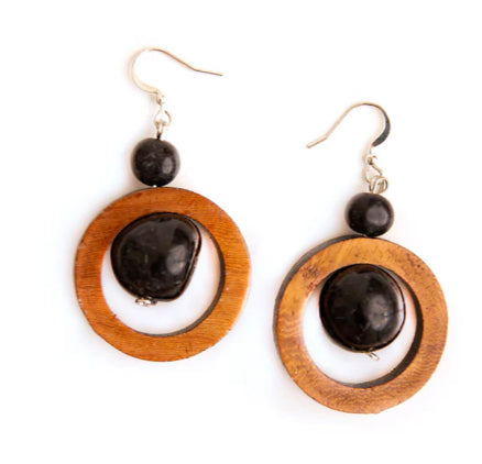 Black Arlene Hoop Earrings