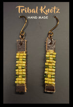 Load image into Gallery viewer, Leather Stick Earrings- Yellow
