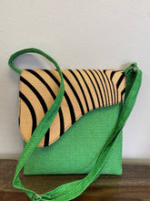 Load image into Gallery viewer, GREEN with Stripes- Crossbody Bag, Medium
