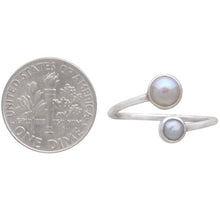 Load image into Gallery viewer, Sterling Silver Pearl Ring  (Adjustable)
