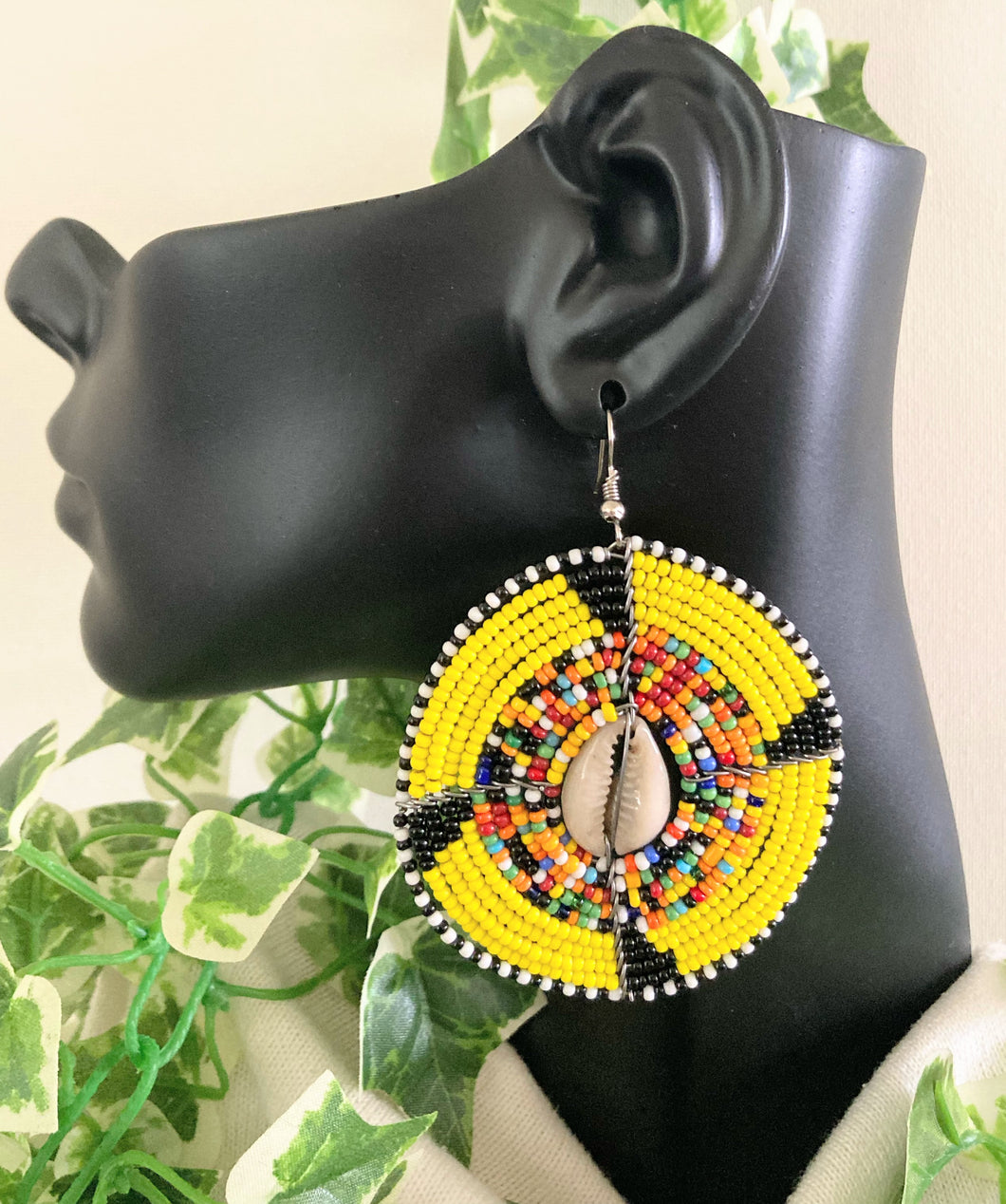 Maasai Beaded Earrings (YELLOW)