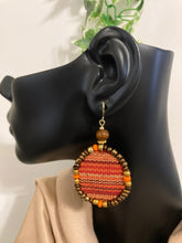 Load image into Gallery viewer, Red Multicolored Lined Earrings
