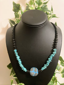 Blue Kazuri Necklace
