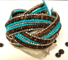 Load image into Gallery viewer, Beaded Twisted Cuff Bracelet
