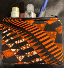 Load image into Gallery viewer, Orange &amp; Black Fabric Wallet
