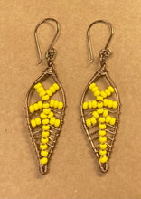 Load image into Gallery viewer, Yellow Brass Leaf Earrings

