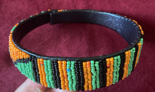 Load image into Gallery viewer, Orange Green Black Beaded Headband
