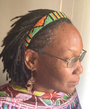 Load image into Gallery viewer, Orange Green Black Beaded Headband
