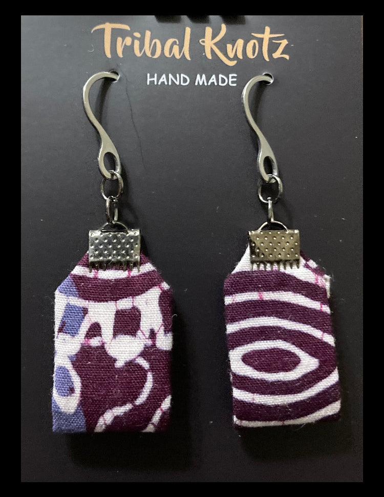 Purple Batik Earrings