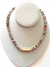 Load image into Gallery viewer, Short Red Agate Necklace with Brass Accent
