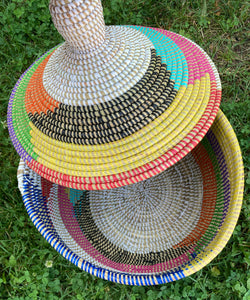 Large Lidded Wishing Basket - Multicolor B
