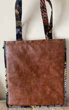Load image into Gallery viewer, Leather &amp; Ankara Bag (Hat Style)
