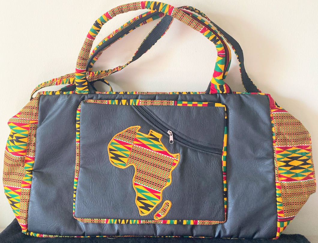 Kente Africa Map Duffle Bag