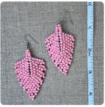 Load image into Gallery viewer, Pink Leaf Earrings
