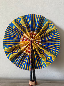 Folding Hand Fan - Blue Rays