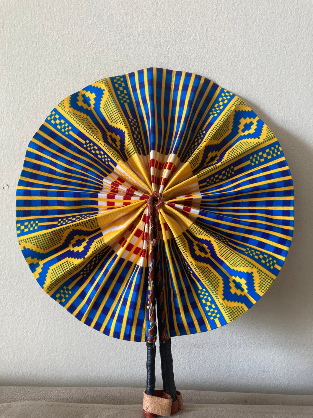 Folding Hand Fan - Blue Rays
