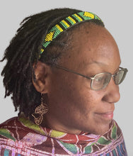 Load image into Gallery viewer, Green Yellow Black Beaded Headband
