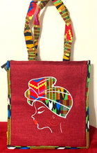 Load image into Gallery viewer, Mama Africa Shoulder/ Laptop Bag- Red Kente Headwrap
