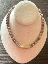 Load image into Gallery viewer, Short Red Agate Necklace with Brass Accent
