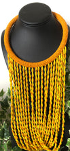 Load image into Gallery viewer, Orange &amp; Yellow Handmade Bib Necklace
