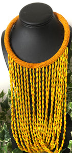 Orange & Yellow Handmade Bib Necklace