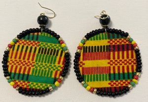 Green Kente Earrings