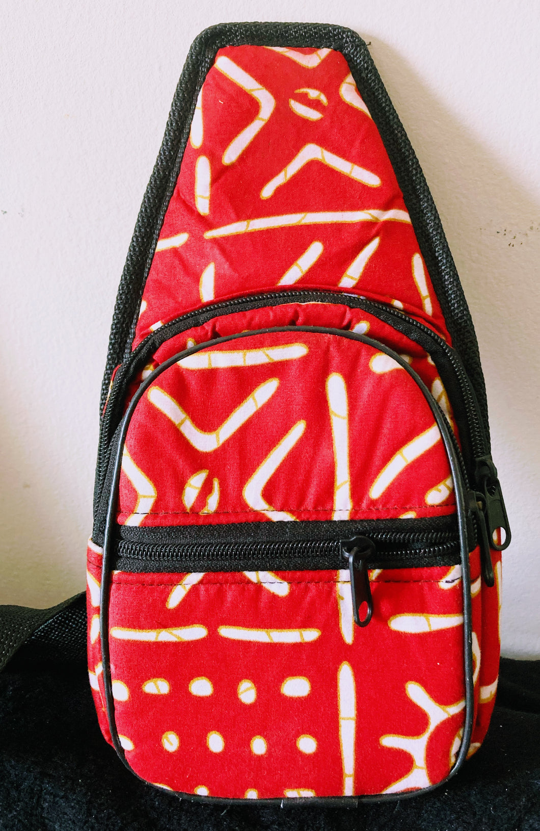 Red Ankara Sling Bag