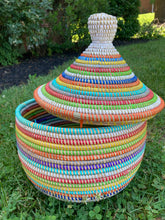Load image into Gallery viewer, Large Lidded Wishing Basket- Multicolor A
