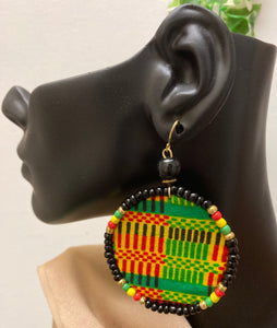 Green Kente Earrings