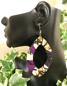 Purple and Yellow Ankara Earrings