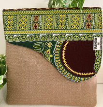 Load image into Gallery viewer, BEIGE: with Green &amp; Brown Fabric-Crossbody Bag, Medium
