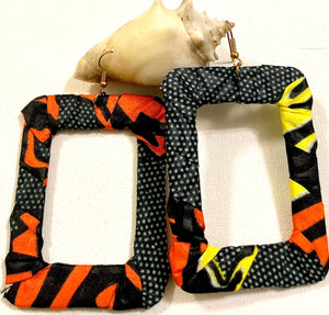 Orange & Black Ankara Earrings