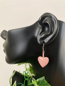 Pink Porcelain Heart Earrings