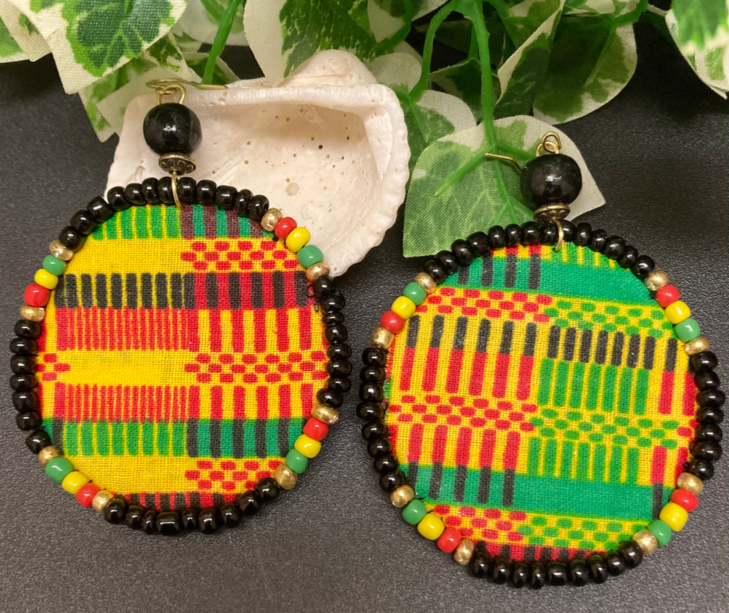 Green Kente Earrings