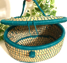 Load image into Gallery viewer, Turquoise Mukazi Basket
