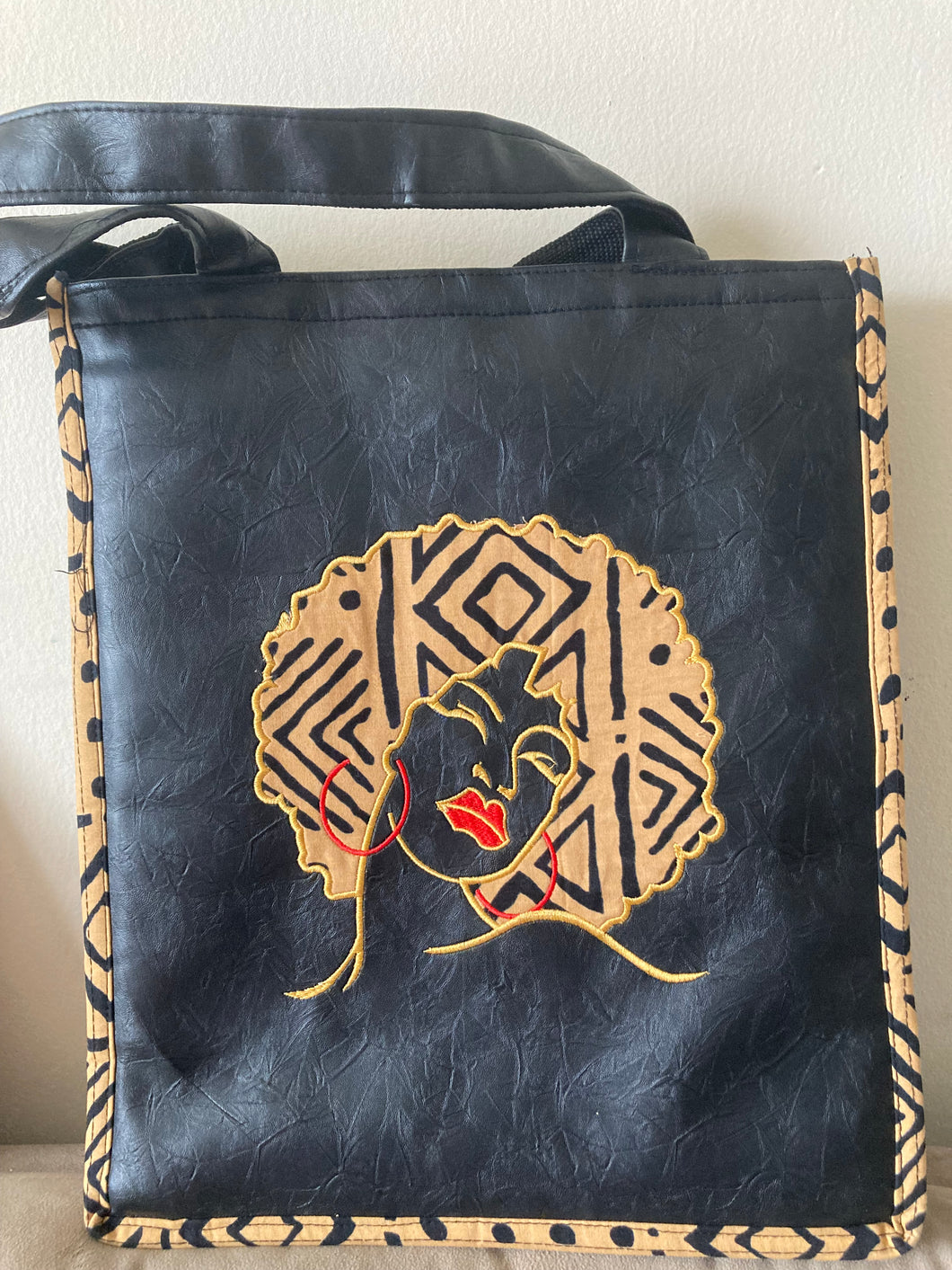 Leather & Ankara Bag (Afro Style 2)