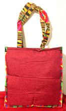 Load image into Gallery viewer, Mama Africa Shoulder/ Laptop Bag- Red Kente Headwrap
