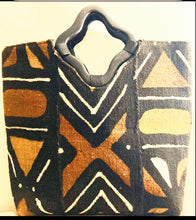 Load image into Gallery viewer, Mustard Black &amp; Brown Mudcloth Tote
