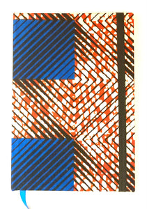 Ankara Cloth Covered Journals - Geometric Blue Squares
